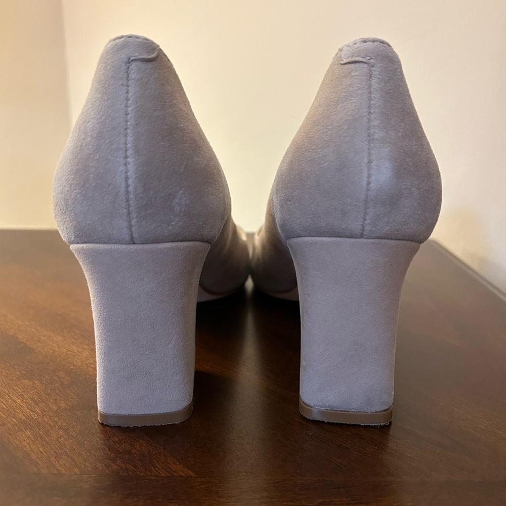 Marc Fisher Zala Pointed Suede Block Heel Pumps - Picture 6 of 11